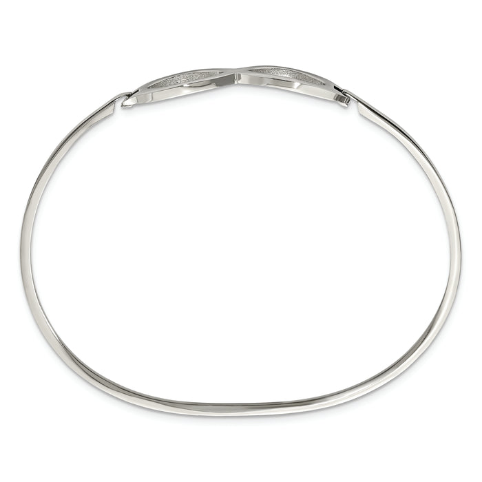 Chisel Brand Jewelry, Stainless Steel Polished Infinity Symbol Bangle