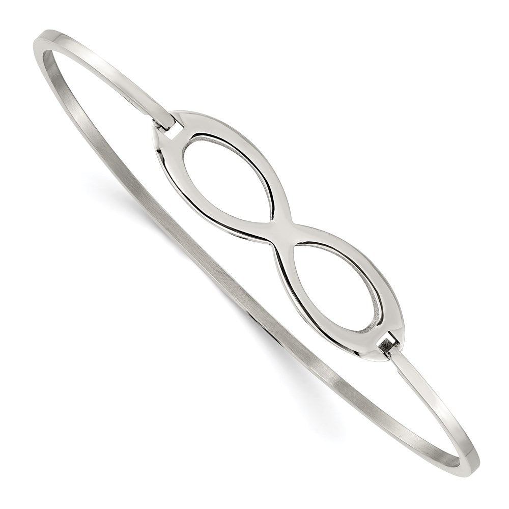 Chisel Brand Jewelry, Stainless Steel Polished Infinity Symbol Bangle