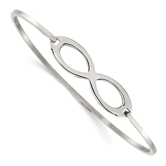 Chisel Brand Jewelry, Stainless Steel Polished Infinity Symbol Bangle