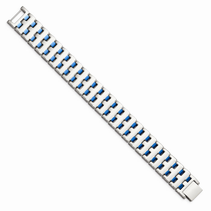 Chisel Brand Jewelry, Stainless Steel Blue IP-plated Men's Bracelet