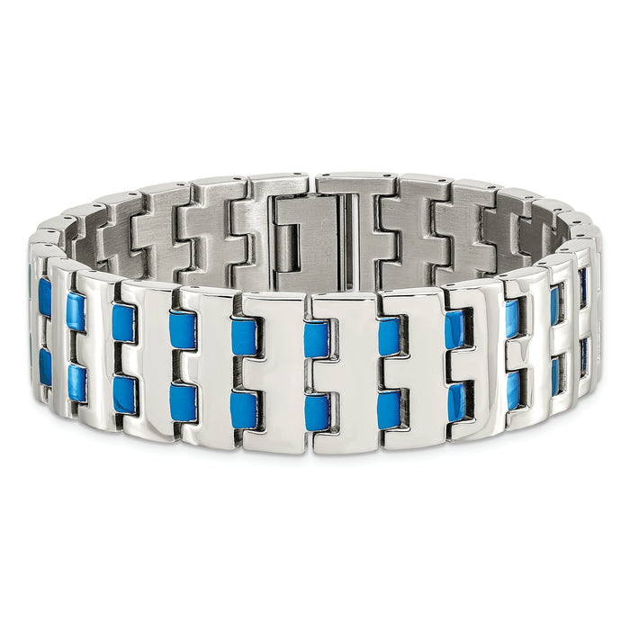 Chisel Brand Jewelry, Stainless Steel Blue IP-plated Men's Bracelet