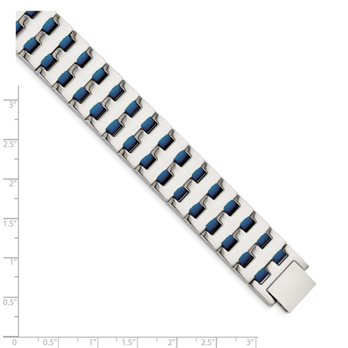 Chisel Brand Jewelry, Stainless Steel Blue IP-plated Men's Bracelet