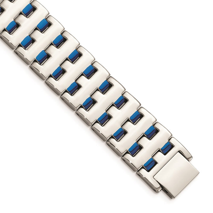 Chisel Brand Jewelry, Stainless Steel Blue IP-plated Men's Bracelet