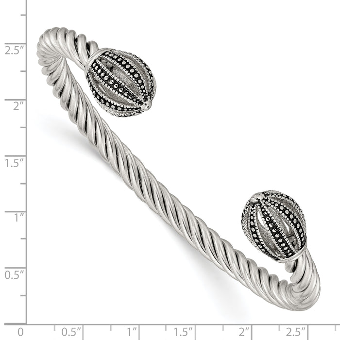 Chisel Brand Jewelry, Stainless Steel Antiqued Twisted Cuff Bracelet
