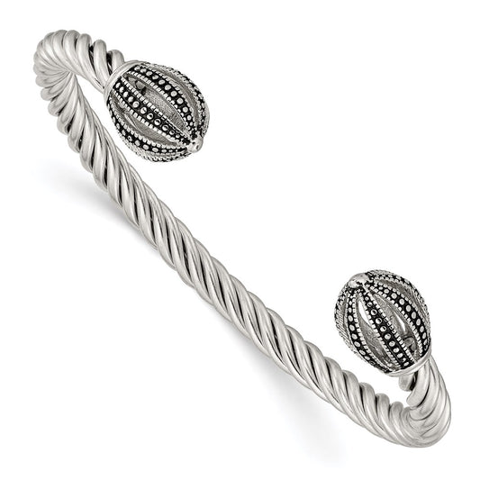 Chisel Brand Jewelry, Stainless Steel Antiqued Twisted Cuff Bracelet