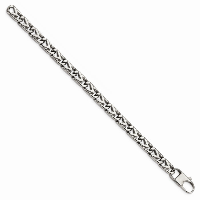 Chisel Brand Jewelry, Stainless Steel Polished 8mm Men's Bracelet