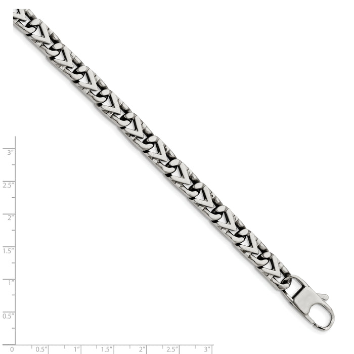 Chisel Brand Jewelry, Stainless Steel Polished 8mm Men's Bracelet