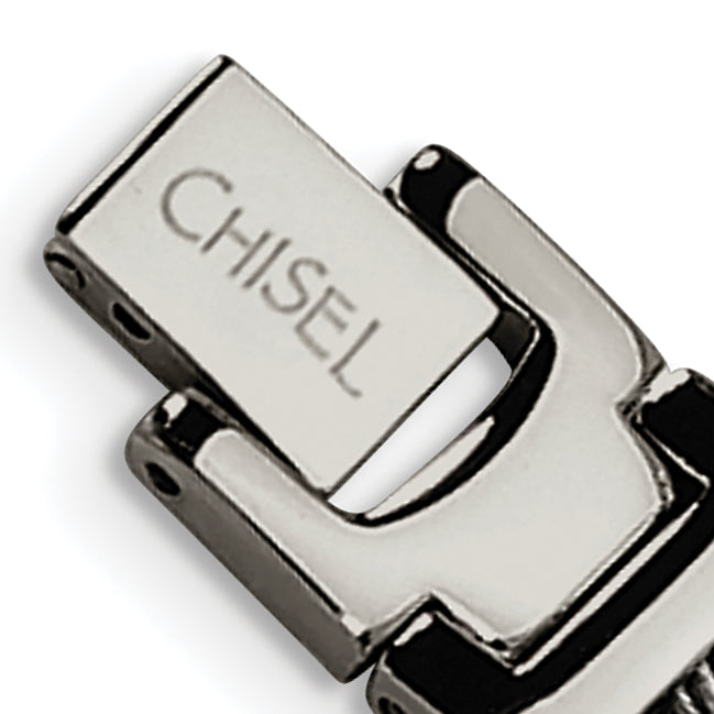 Chisel Brand Jewelry, Stainless Steel Wire Brushed & Polished 8.5in Men's Bracelet