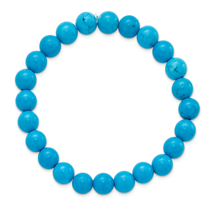 Chisel Brand Jewelry, Dyed Howlite Turquoise Color Stretch Bracelet