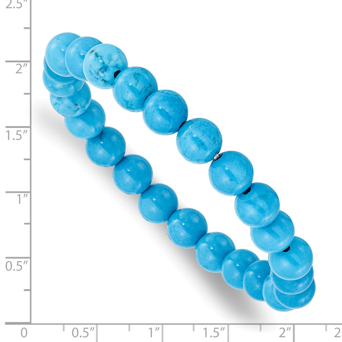 Chisel Brand Jewelry, Dyed Howlite Turquoise Color Stretch Bracelet