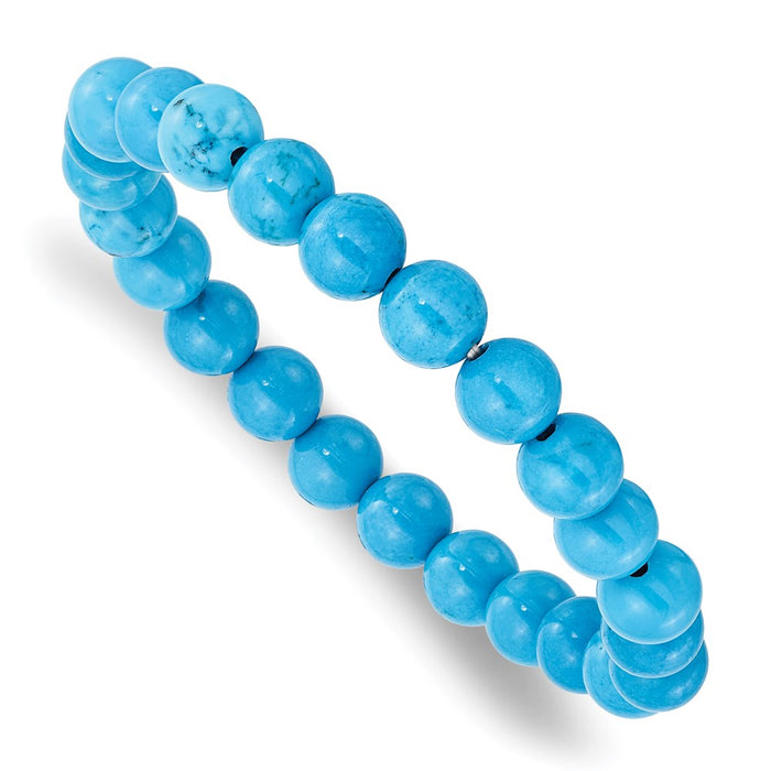 Chisel Brand Jewelry, Dyed Howlite Turquoise Color Stretch Bracelet