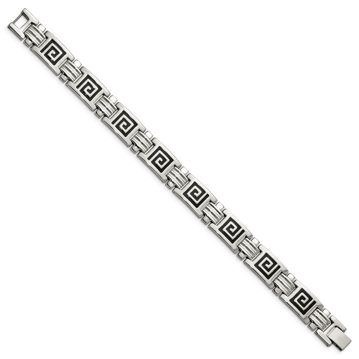 Chisel Brand Jewelry, Stainless Steel Black Enamel 9in Men's Bracelet