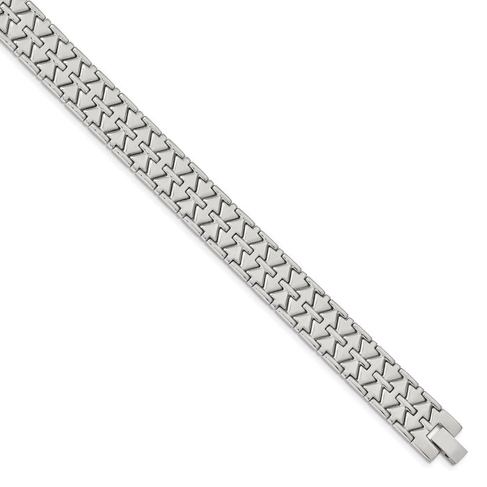 Chisel Brand Jewelry, Stainless Steel Polished Fancy Link Bracelet