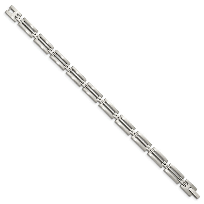 Chisel Brand Jewelry, Stainless Steel Brushed and Polished 8.75in Men's Bracelet
