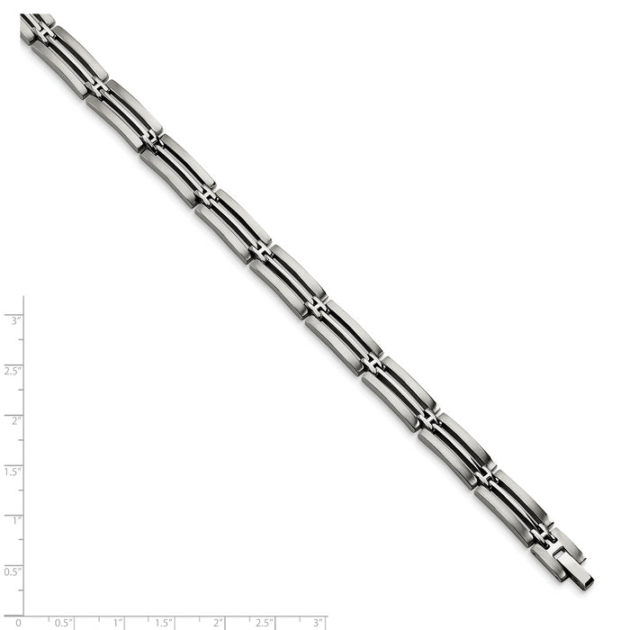 Chisel Brand Jewelry, Stainless Steel Brushed and Polished 8.75in Men's Bracelet
