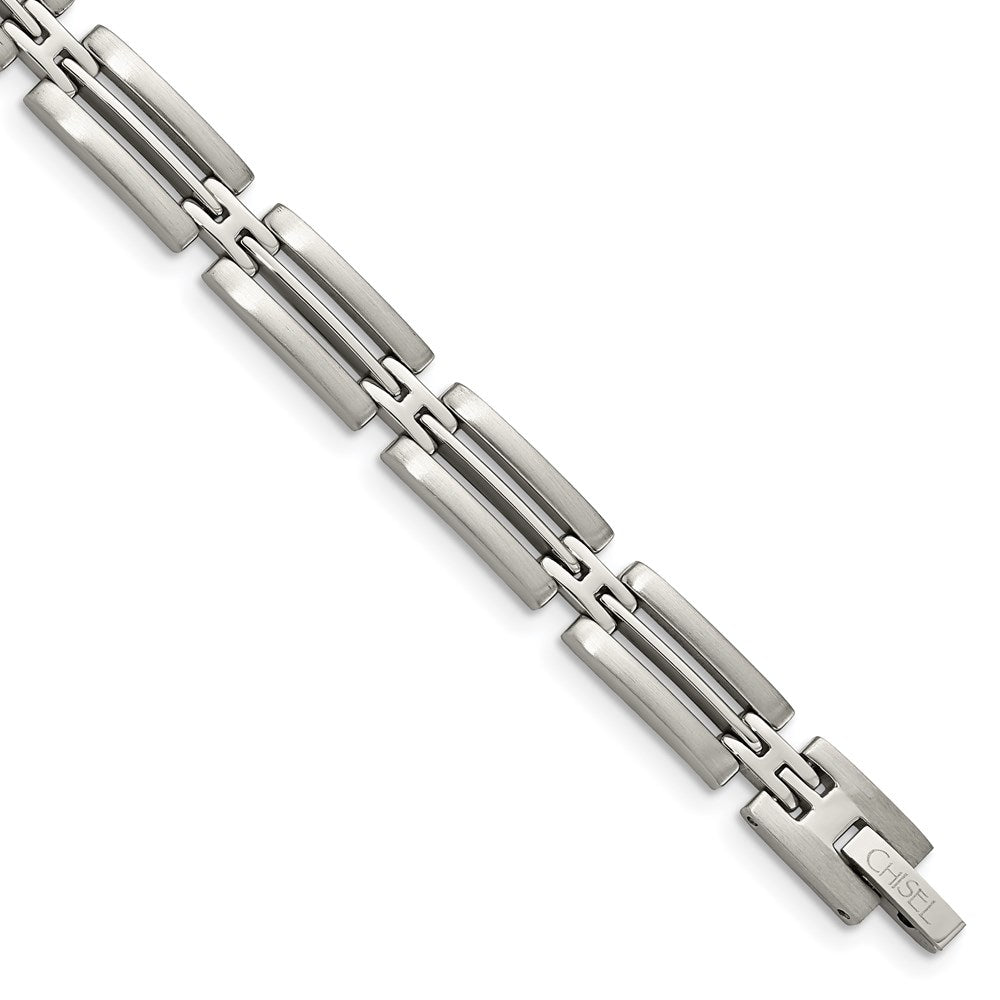 Chisel Brand Jewelry, Stainless Steel Brushed and Polished 8.75in Men's Bracelet