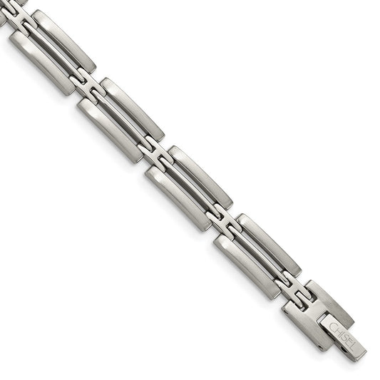 Chisel Brand Jewelry, Stainless Steel Brushed and Polished 8.75in Men's Bracelet