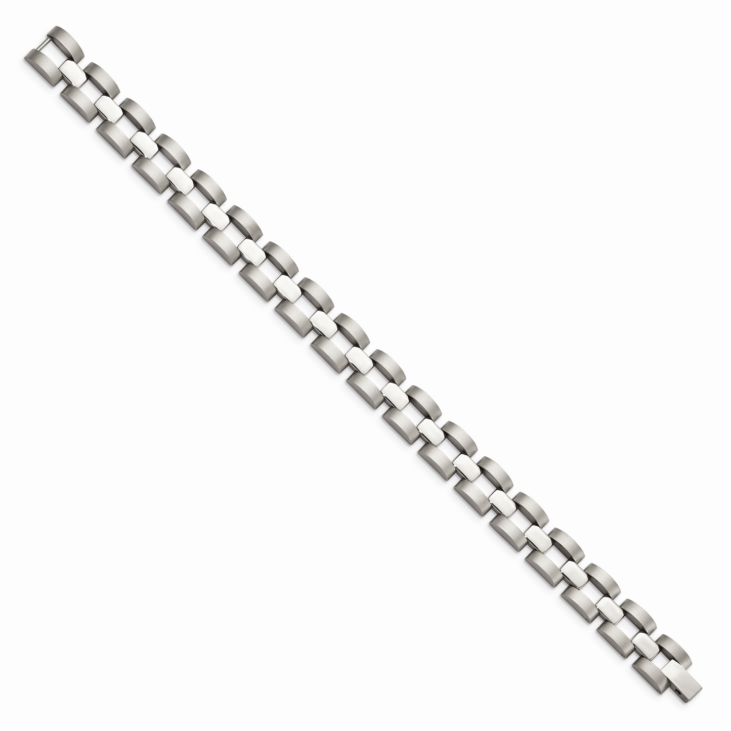 Chisel Brand Jewelry, Stainless Steel Polished and Matte Link Men's Bracelet