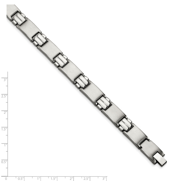 Chisel Brand Jewelry, Stainless Steel Brushed and Polished 8.5in Men's Bracelet