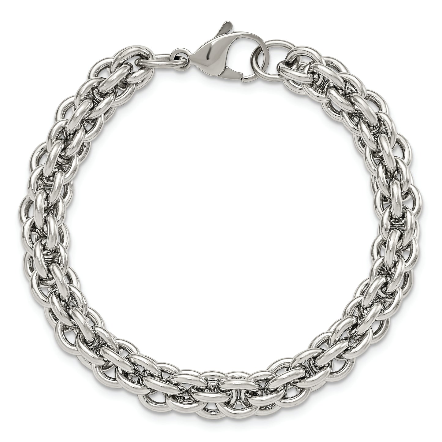 Chisel Brand Jewelry, Stainless Steel Polished Fancy Link Men's Bracelet