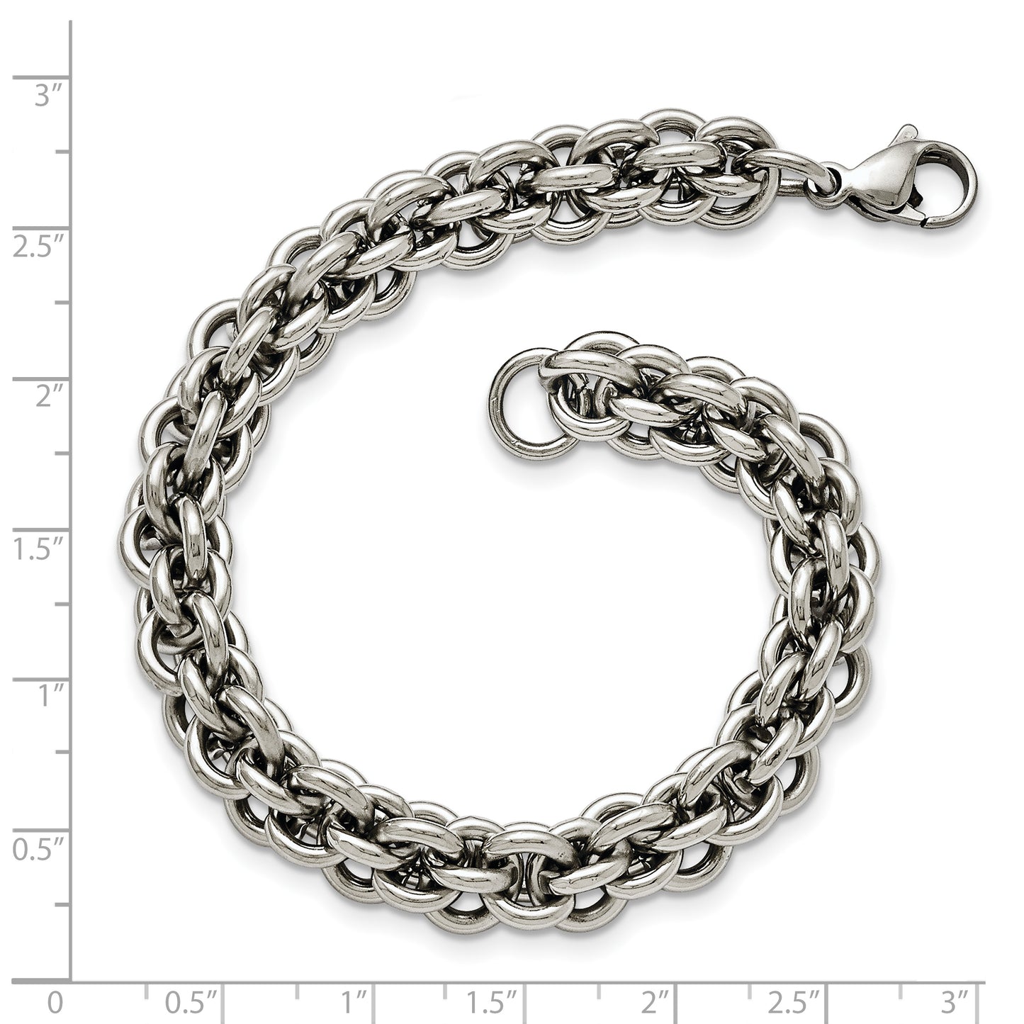 Chisel Brand Jewelry, Stainless Steel Polished Fancy Link Men's Bracelet