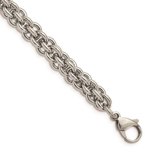 Chisel Brand Jewelry, Stainless Steel Polished Fancy Link Men's Bracelet