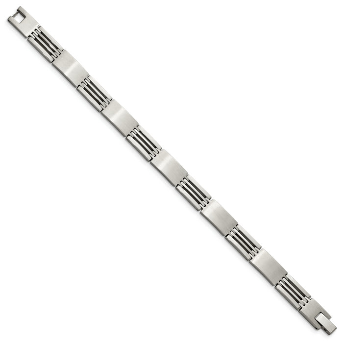 Chisel Brand Jewelry, Stainless Steel Brushed and Polished 8.25in Men's Bracelet