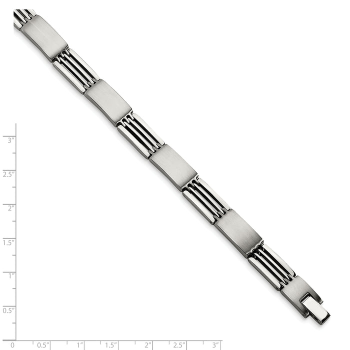 Chisel Brand Jewelry, Stainless Steel Brushed and Polished 8.25in Men's Bracelet