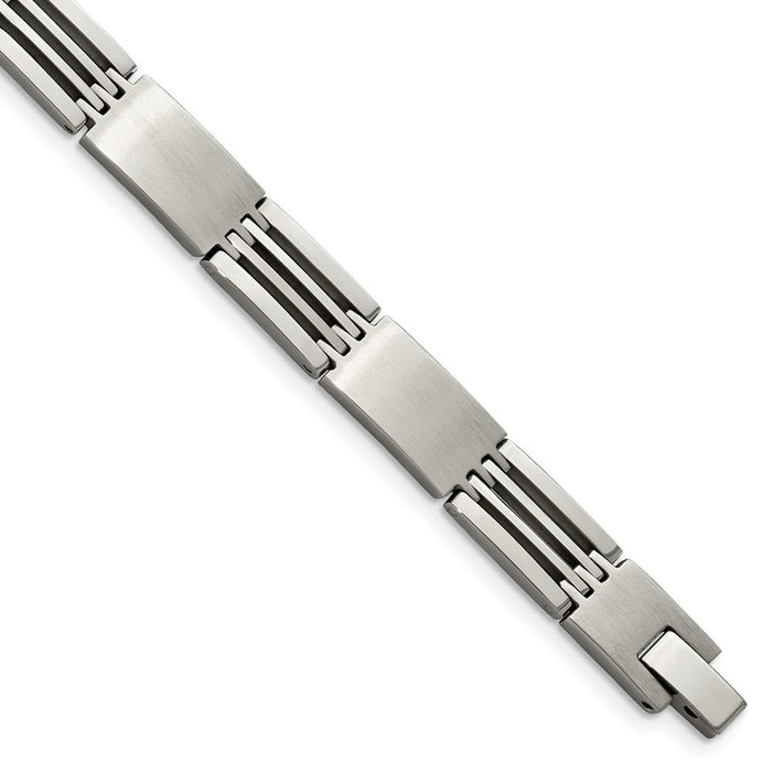 Chisel Brand Jewelry, Stainless Steel Brushed and Polished 8.25in Men's Bracelet