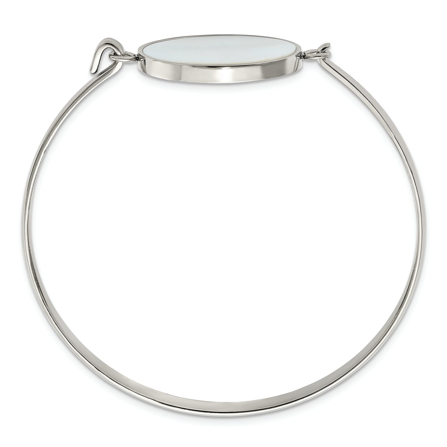 Chisel Brand Jewelry, Stainless Steel Polished Oval Mother of Pearl Bracelet