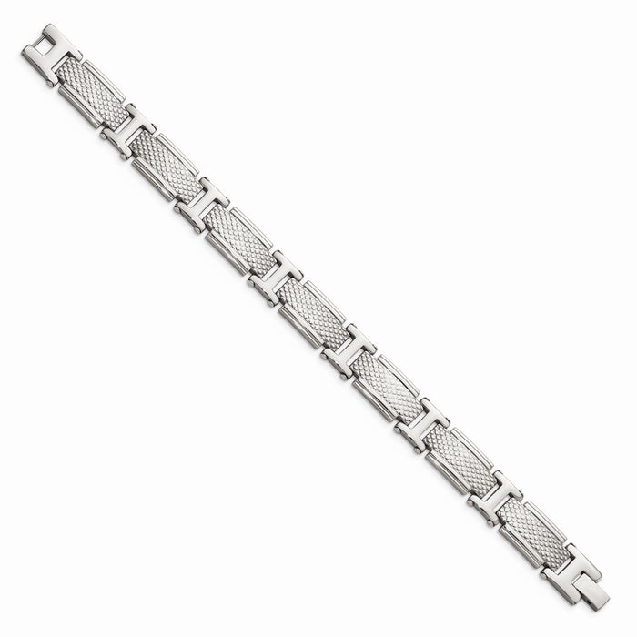 Chisel Brand Jewelry, Stainless Steel Polished and Textured Men's Bracelet