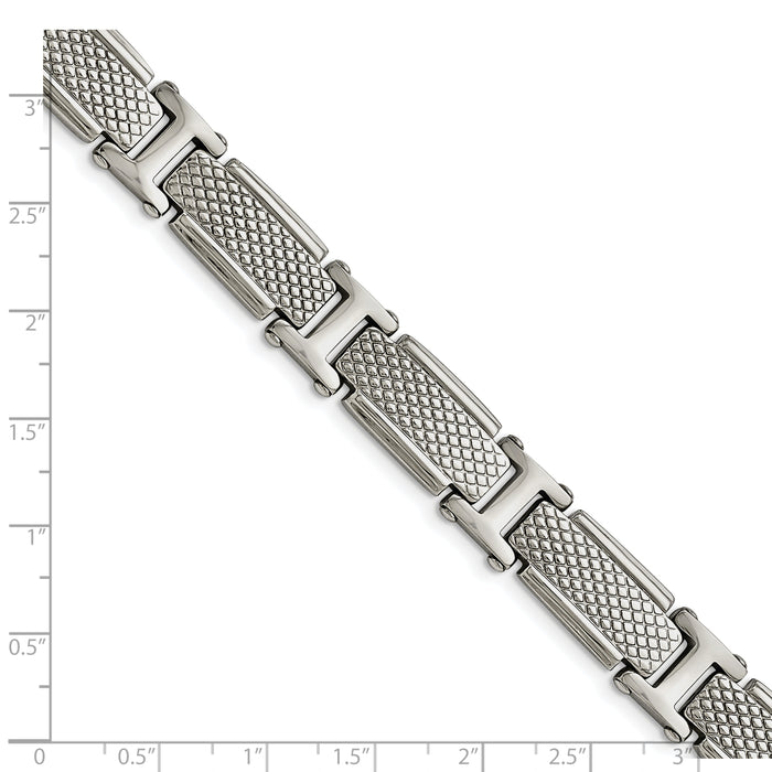 Chisel Brand Jewelry, Stainless Steel Polished and Textured Men's Bracelet