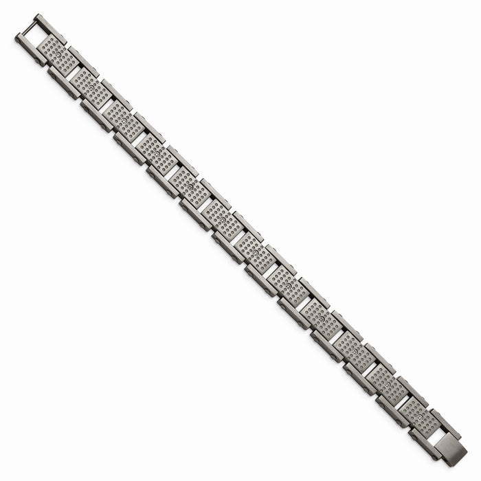 Chisel Brand Jewelry, Stainless Steel Brushed with CZ Men's Bracelet