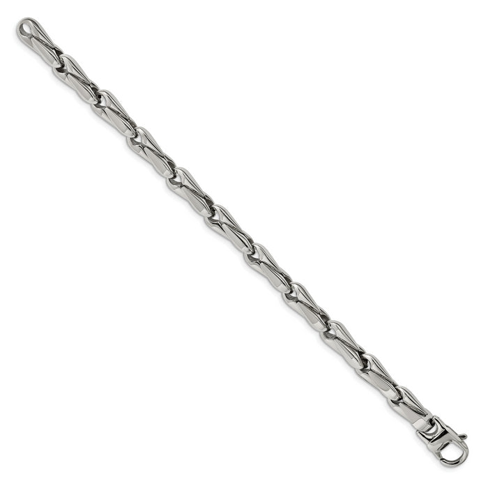 Chisel Brand Jewelry, Stainless Steel Polished Fancy Link Men's Bracelet