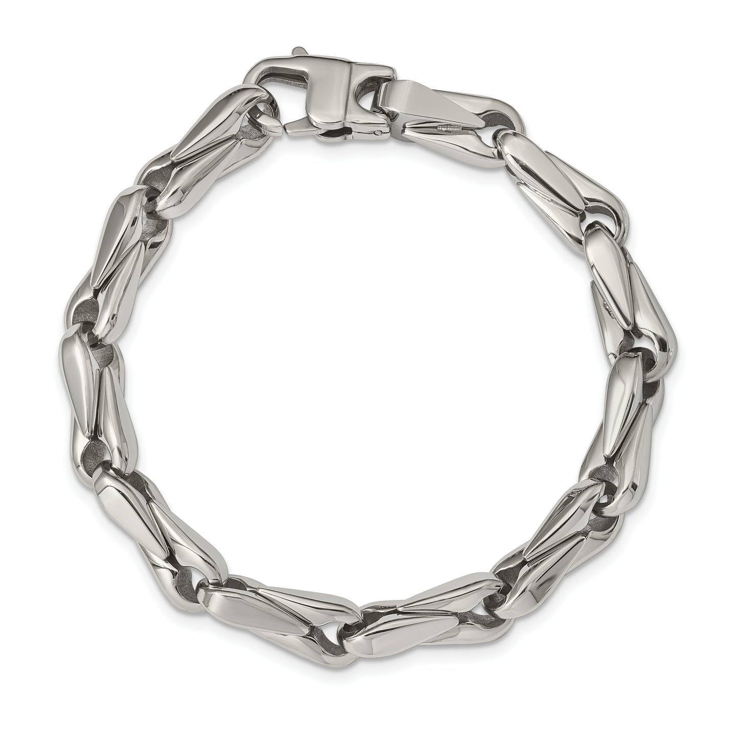 Chisel Brand Jewelry, Stainless Steel Polished Fancy Link Men's Bracelet