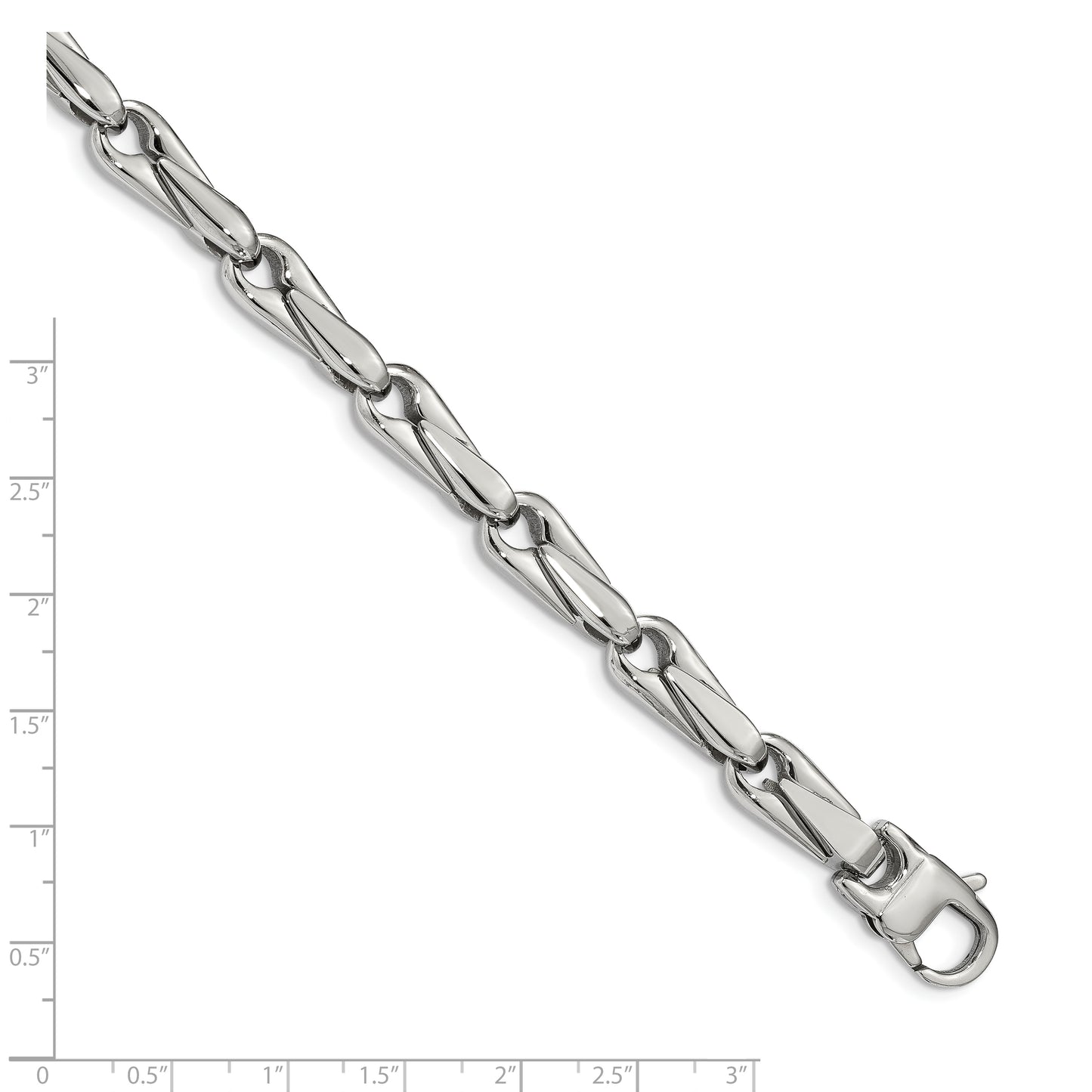Chisel Brand Jewelry, Stainless Steel Polished Fancy Link Men's Bracelet