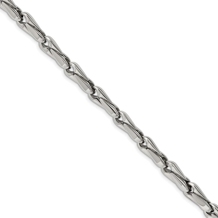 Chisel Brand Jewelry, Stainless Steel Polished Fancy Link Men's Bracelet