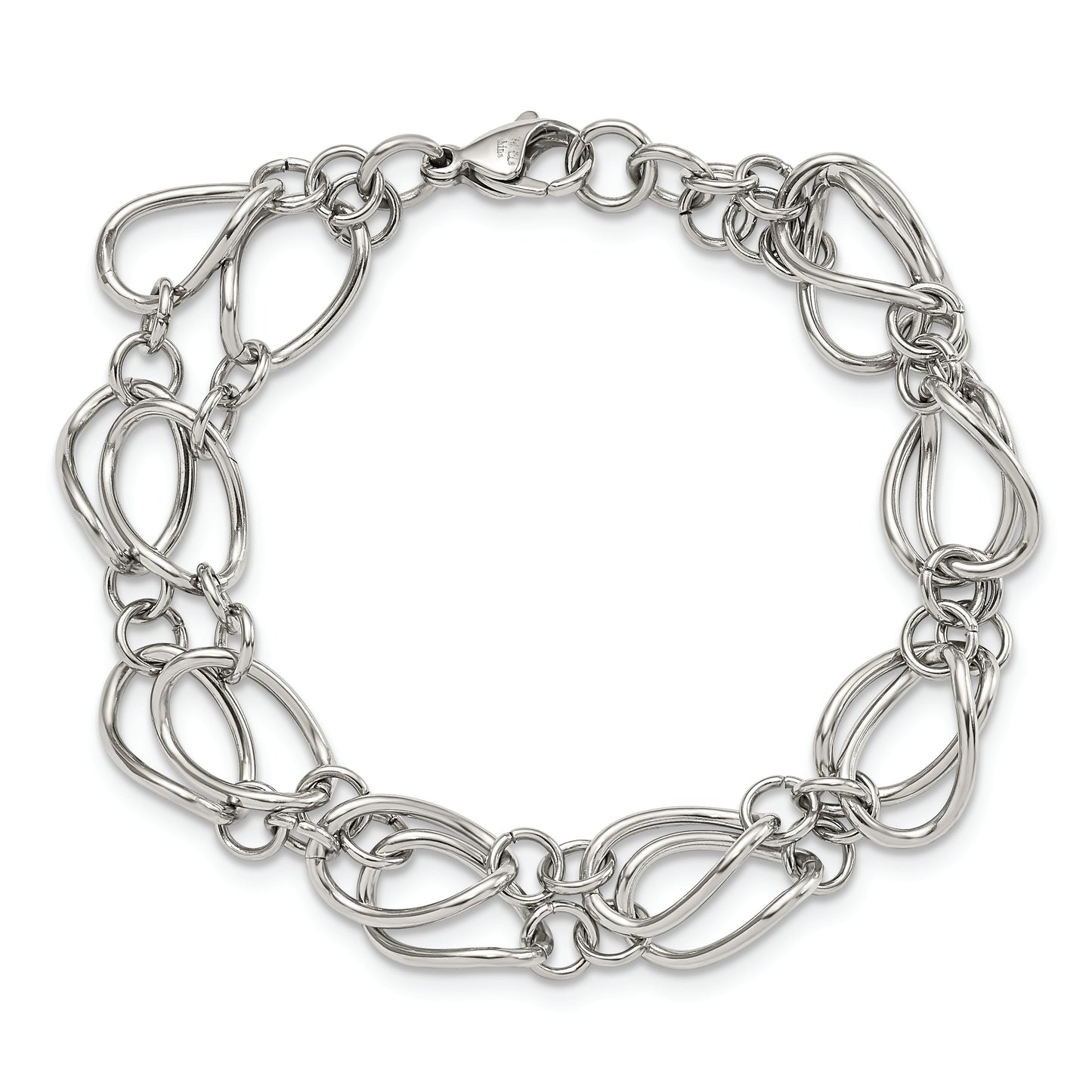 Chisel Brand Jewelry, Stainless Steel Polished Double Strand Bracelet