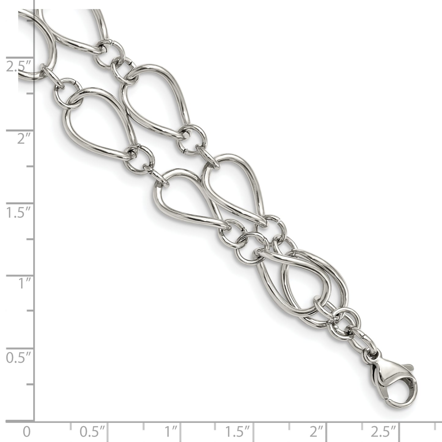 Chisel Brand Jewelry, Stainless Steel Polished Double Strand Bracelet