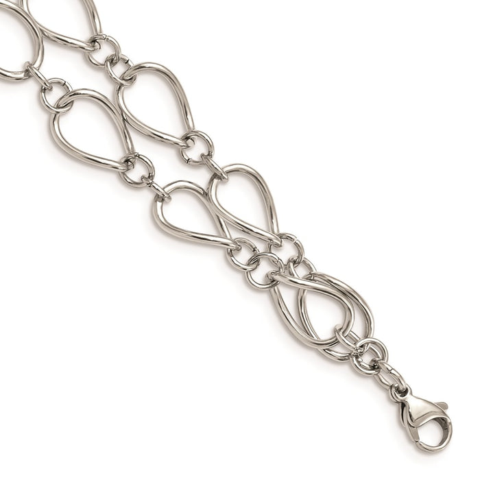 Chisel Brand Jewelry, Stainless Steel Polished Double Strand Bracelet
