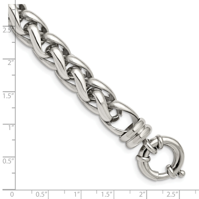 Chisel Brand Jewelry, Stainless Steel Polished Fancy Link Bracelet