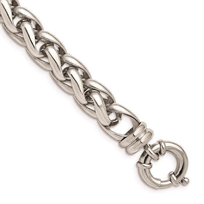 Chisel Brand Jewelry, Stainless Steel Polished Fancy Link Bracelet