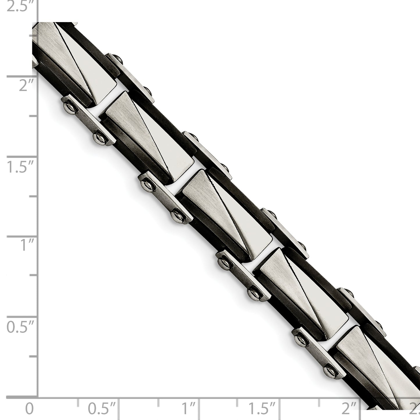 Chisel Brand Jewelry, Stainless Steel Brushed and Polished Black IP-plated Men's Bracelet