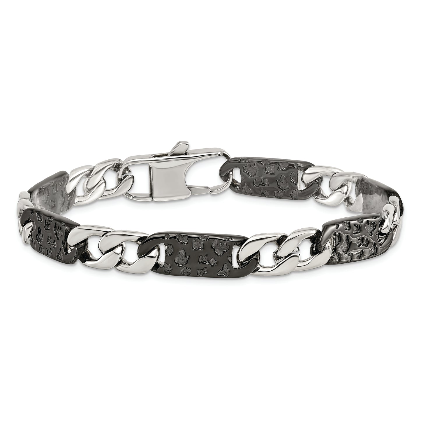 Chisel Brand Jewelry, Stainless Steel Polished Black IP-plated Link Men's Bracelet