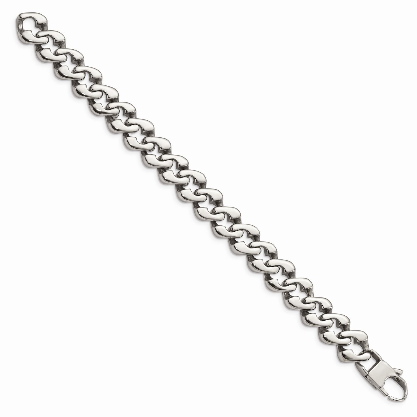 Chisel Brand Jewelry, Stainless Steel Polished Link Men's Bracelet