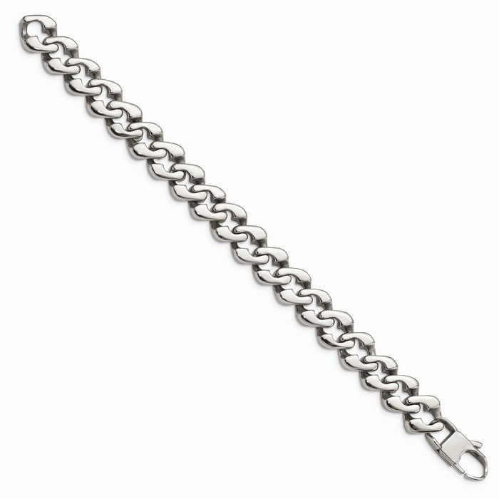 Chisel Brand Jewelry, Stainless Steel Polished Link Men's Bracelet