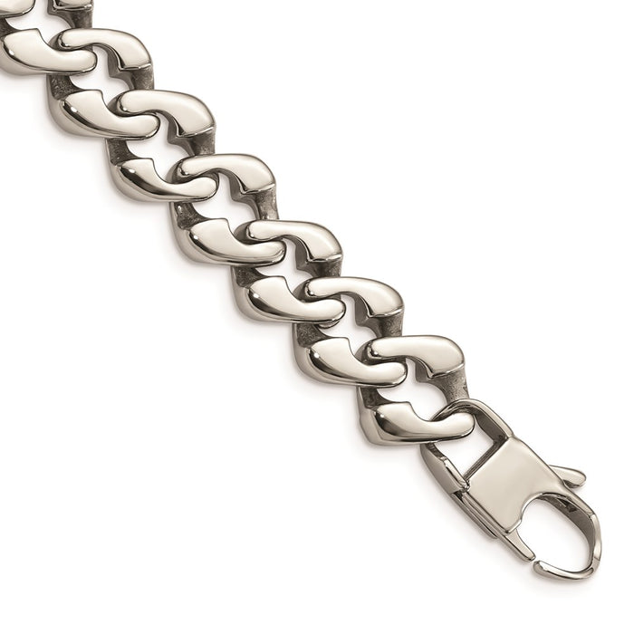 Chisel Brand Jewelry, Stainless Steel Polished Link Men's Bracelet