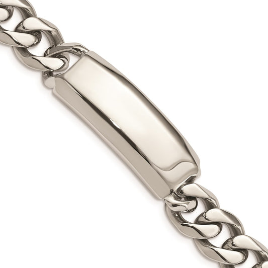 Chisel Brand Jewelry, Stainless Steel Polished and Antiqued Curb ID Link Men's Bracelet