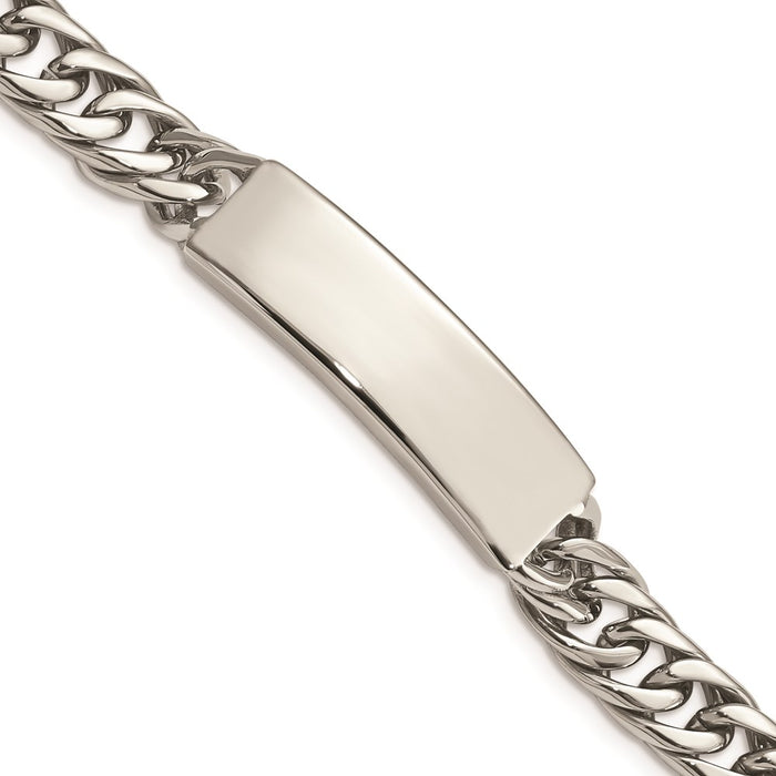 Chisel Brand Jewelry, Stainless Steel Polished and Antiqued Curb ID Link Men's Bracelet