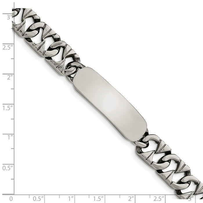 Chisel Brand Jewelry, Stainless Steel Polished ID Men's Bracelet